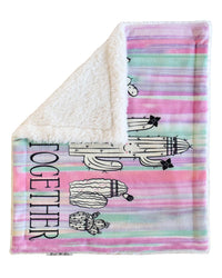 Cactus Plush Security Baby Blankie Back View of Sherpa