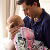 Daddy and Baby Girl Picture of Cactus We Stick Together Security Blankie