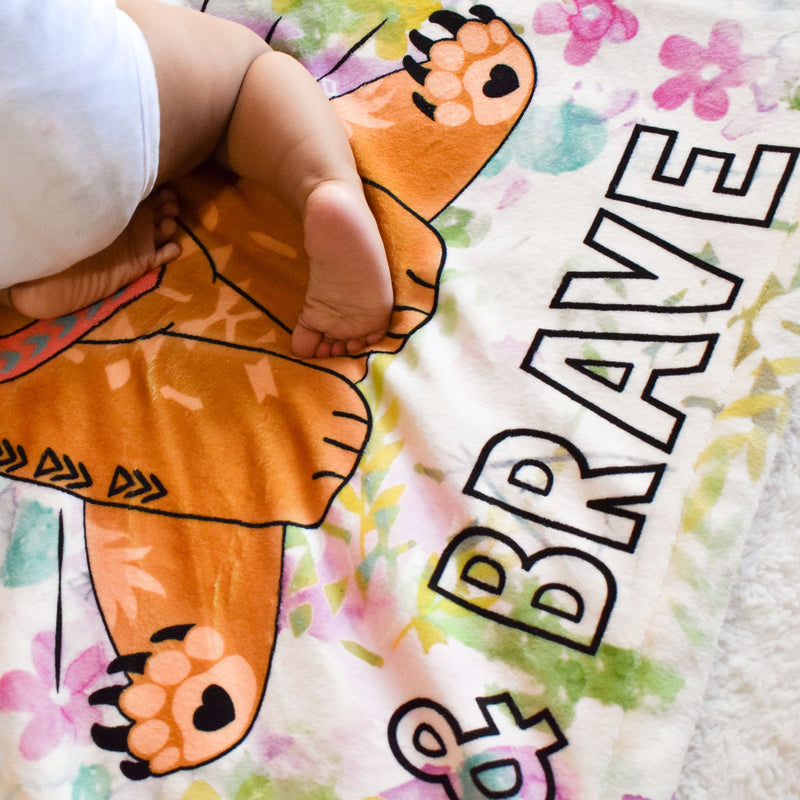 Baby Feet on Be Strong & Brave Plush Blanket