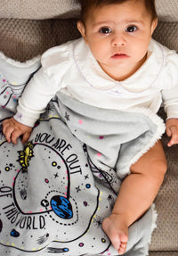 Baby Boy with Galaxy Security Blankie You Are Out of this World