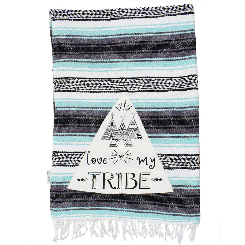 Love my Tribe Mint combo mexican throw blanket