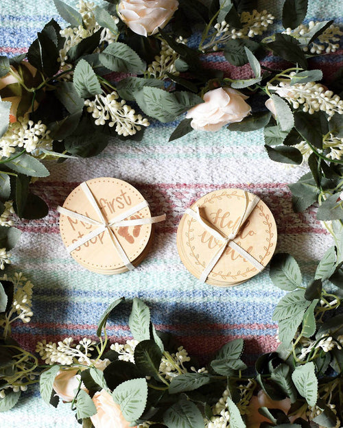 Baby Milestone Wood Discs, Monthly and Baby's First Set