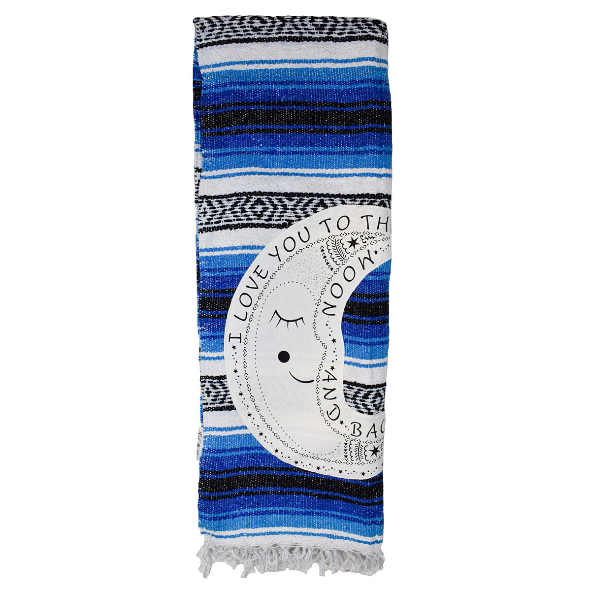 "I Love You to the Moon" - Blue Throw - Falza Mexican Blanket