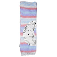 "I Love You to the Moon" - Purple/Pink Throw - Falza Mexican Blanket