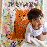 Baby Looking Up on Be Strong Baby Plush Blanket