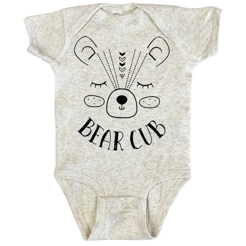 Bear Cub Onesie in Natural Heather Color