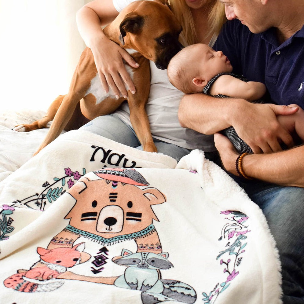 Lifestyle Picture of Family with Adventure Plush Blanket