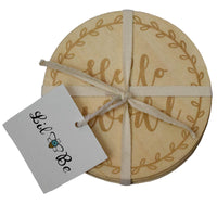 Baby Monthly Milestone Wood Discs Wrapped in Ribbon with Lil Be Tag