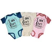I am God's Masterpiece baby bodysuit 3 different colors