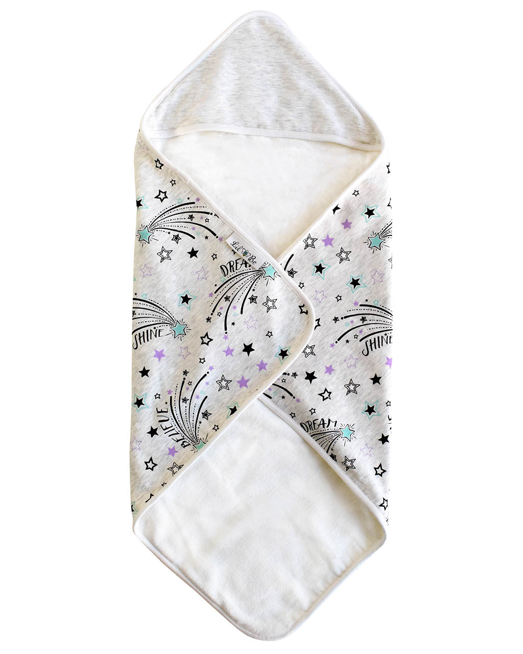Shooting Star Baby Hooded Towel with Front Folded View