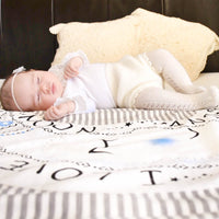 Baby on Moon Baby Blanket with I Love You to The Moon and Back Graphic