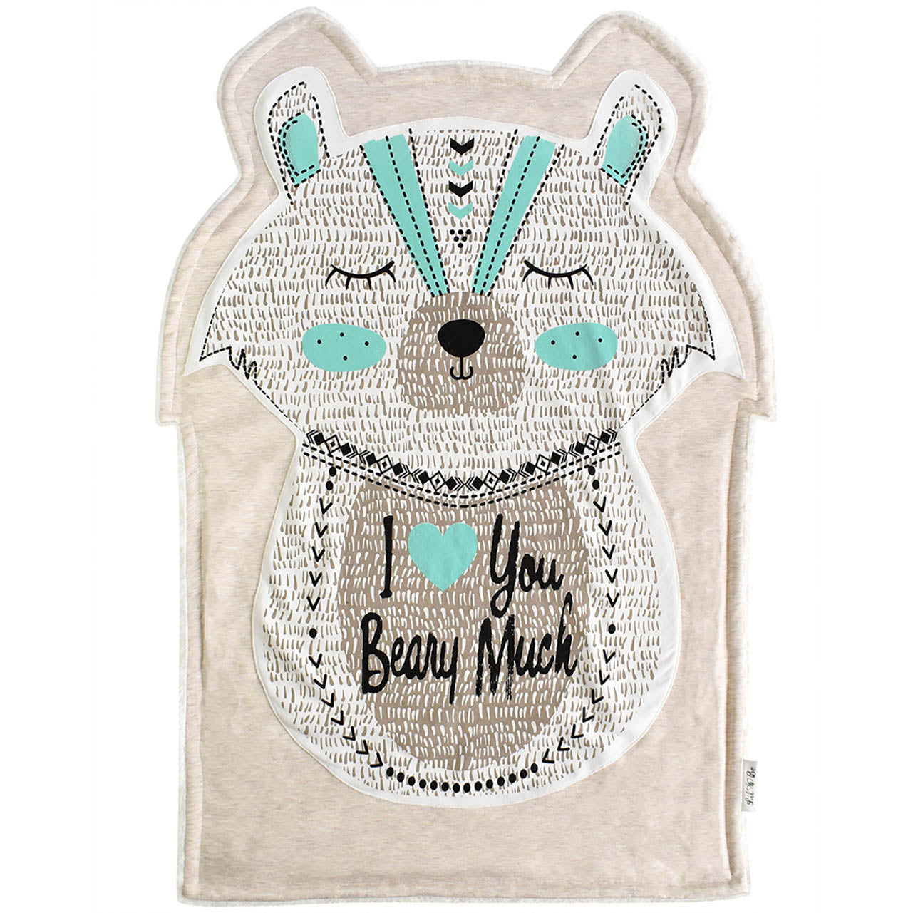 I love you beary much character shaped baby blanket